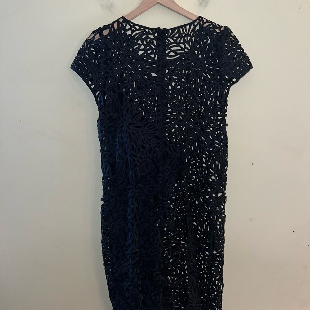 MILLY all black large lace whimsigoth evening dress M - Picture 6 of 8